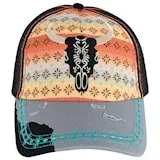 Catchfly Ponytail Baseball Caps Steer Head Embroidery Art
