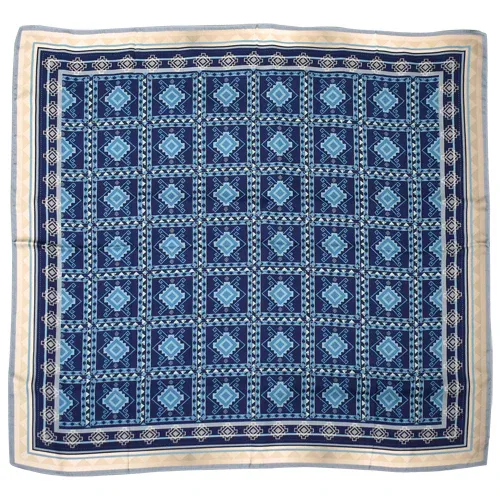 Catchfly Unisex Wild Rag Geometric Print- Blue
