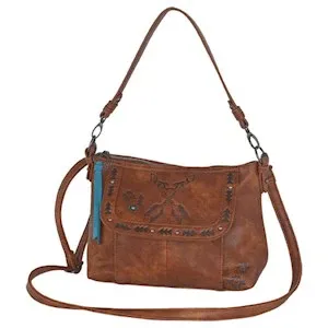 Catchfly Women's Southwestern Design w/Arrows Shoulder Bag - Brown/Turquoise