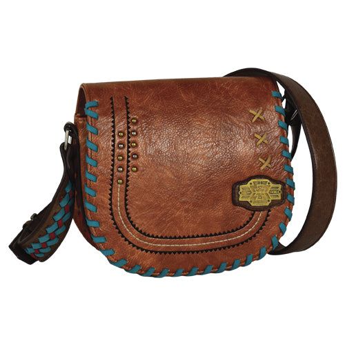 Catchfly Bailey Saddle Bag Russet w/Stitching