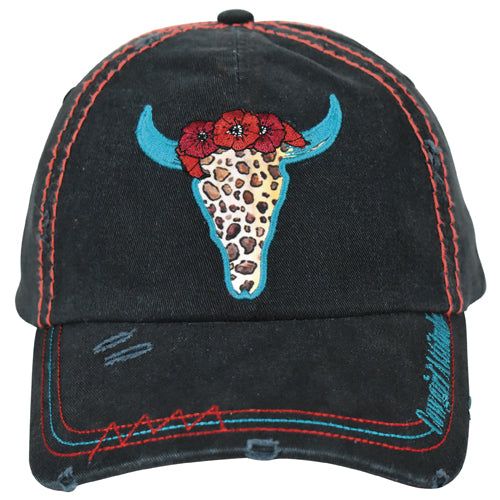Catchfly Baseball Cap Leopard Cow Skull