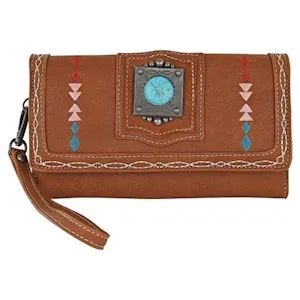 Catchfly Clutch Wallet Multi Color Embroidery