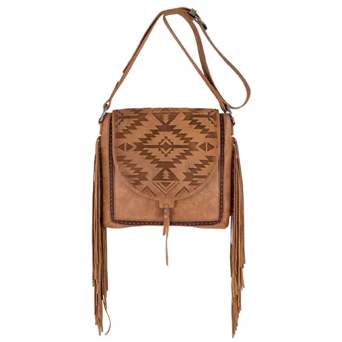 Catchfly Women's Crossbody Bag with Aztec Design - Tan