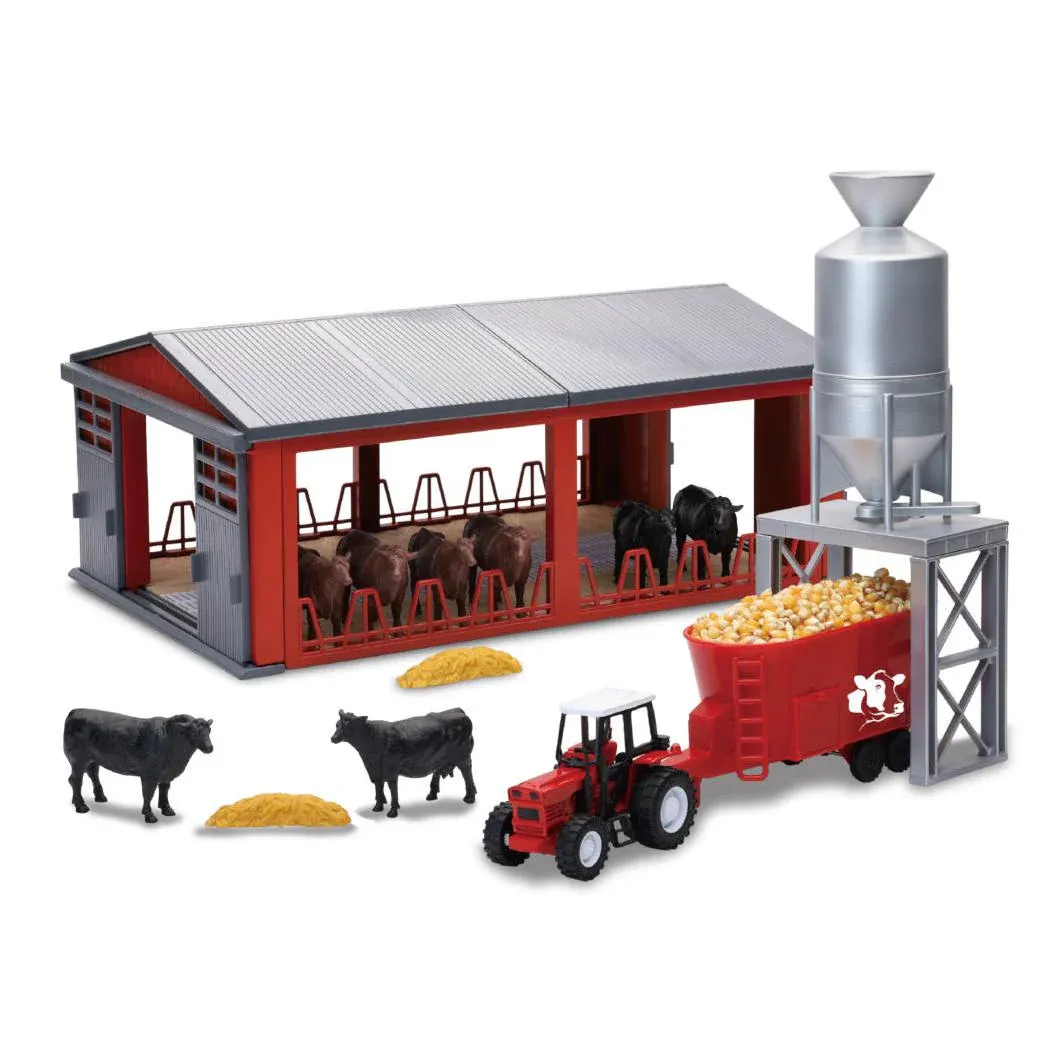 Cattle Farm W/Shed &amp; Feeding Silo Play Set