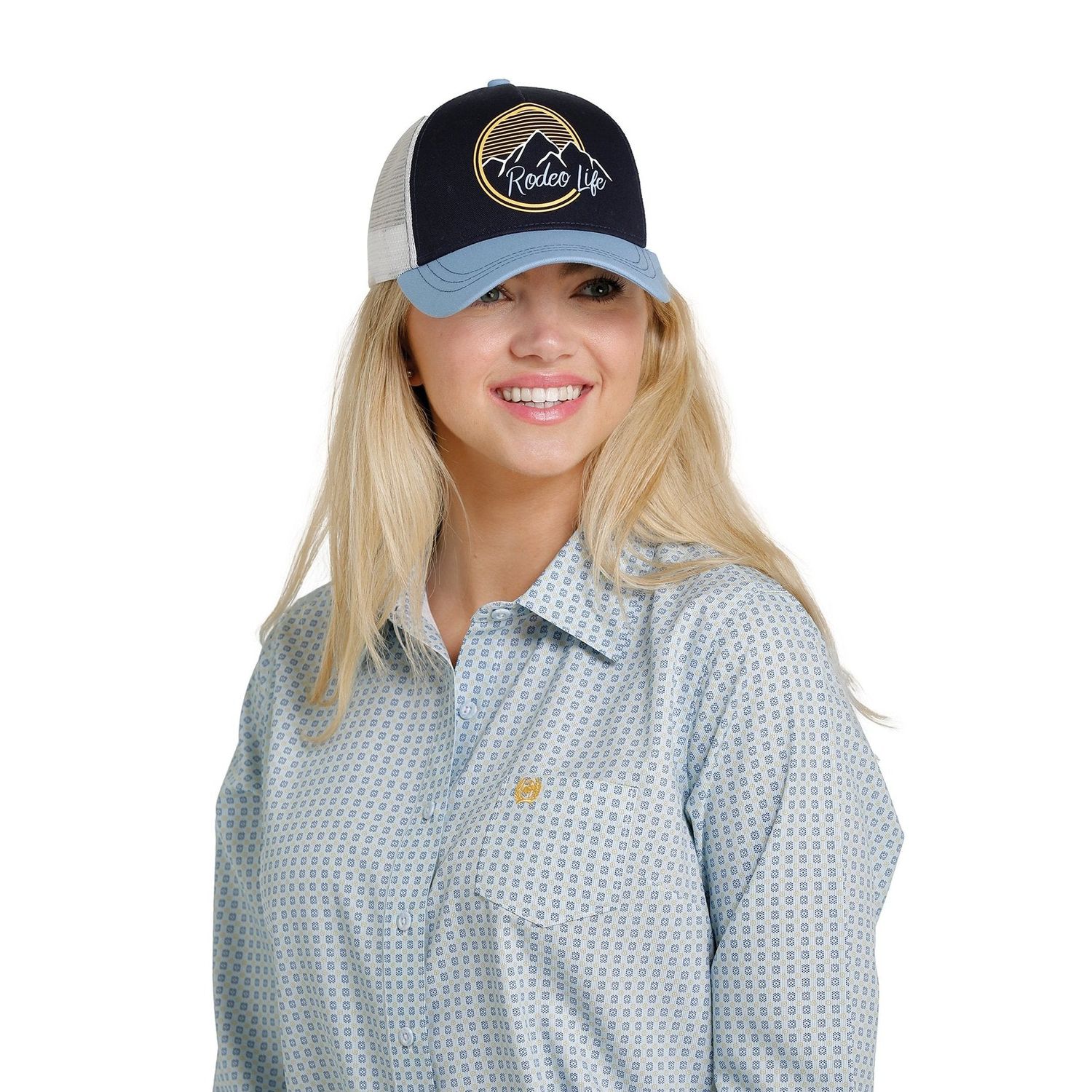 Cinch Women's Trucker Cap - Blue-2