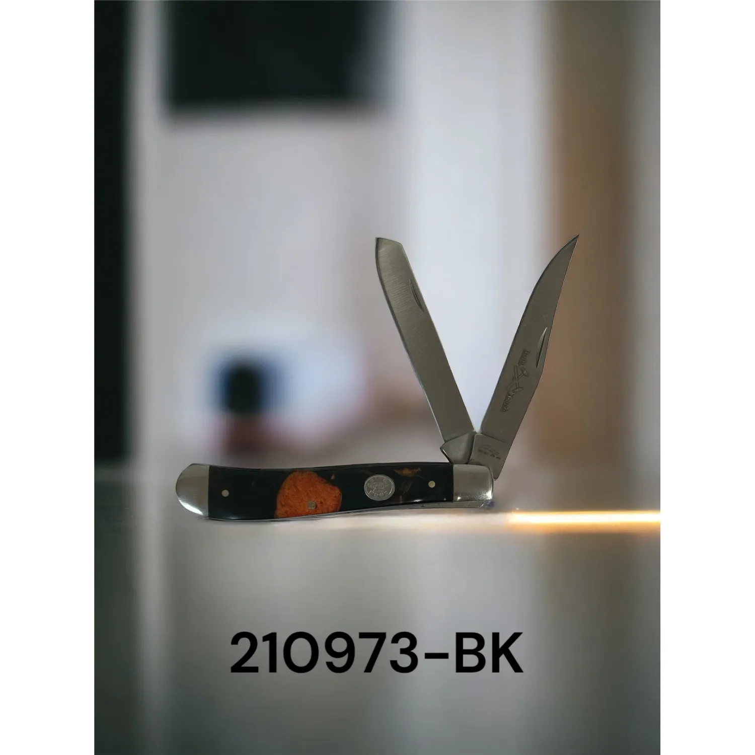 Circle SH - 2 Blade Pocket Knife 3.75" - Black Pearl