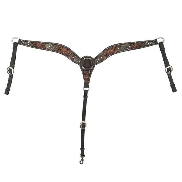 Circle Y Dark Flash Arizona Flower Breast Collar