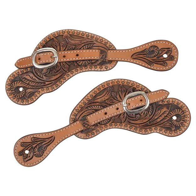 Circle Y Men's Classic Texas Flower Spur Straps