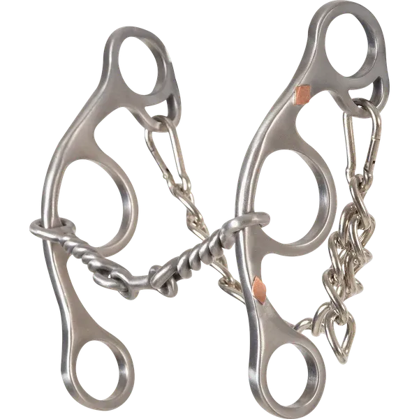 Classic Equine Sherry Cervi Twisted Wire Dogbone Short Shank Gag Barrel Bit