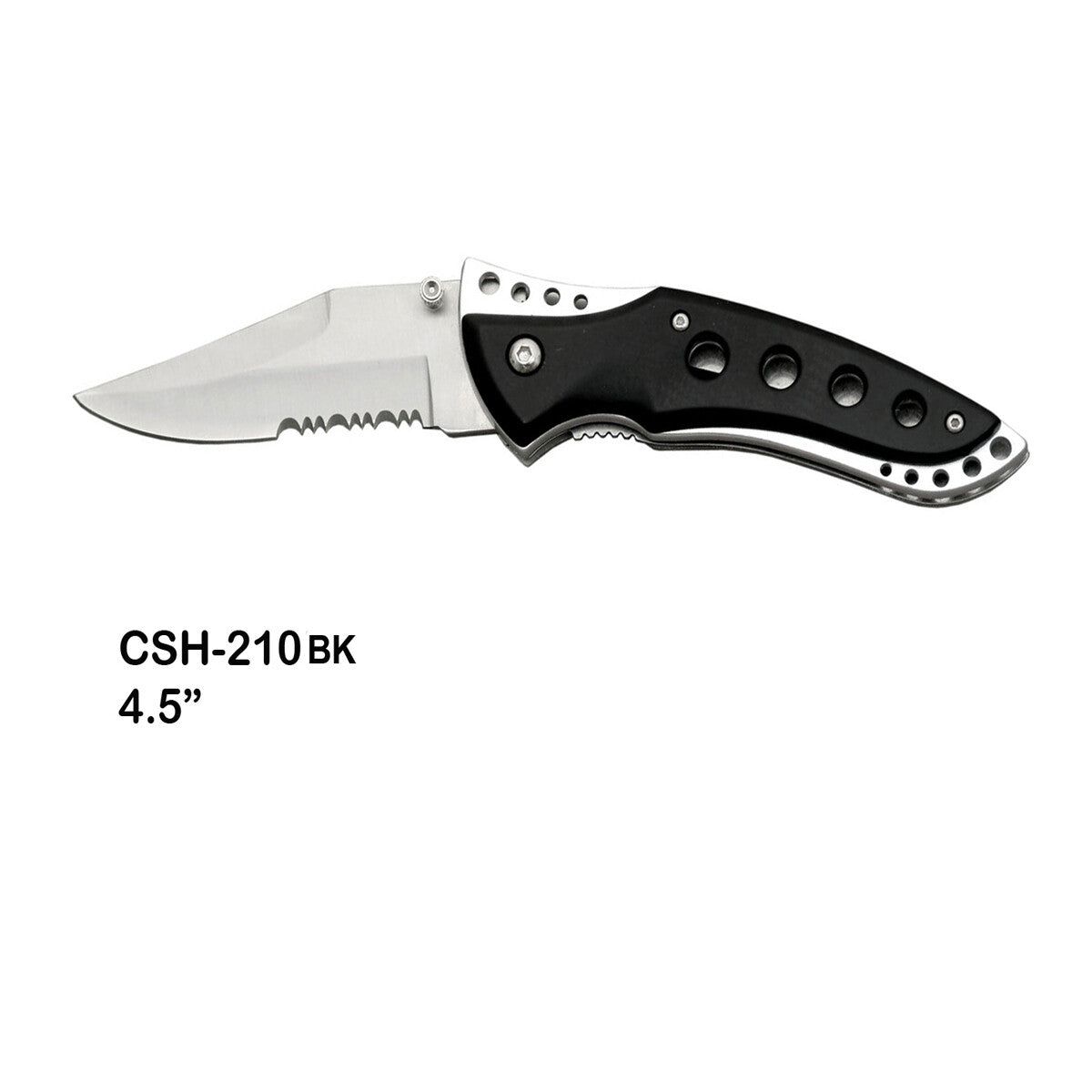 Circle SH Folding Knives w/Clip - Black