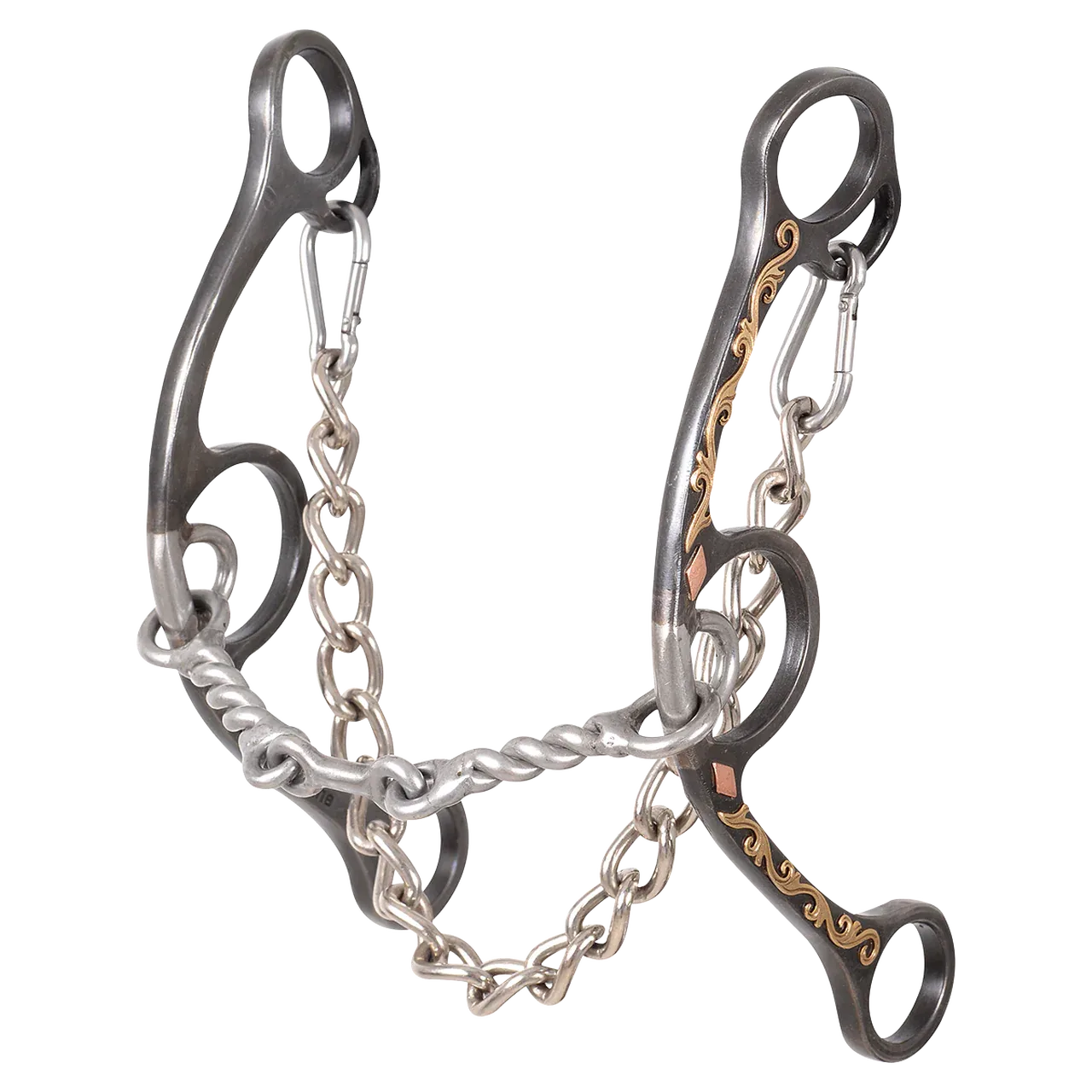 Classic Equine Small Twisted Wire Dogbone Long Shank Gag Barrel Bit - Diamond3