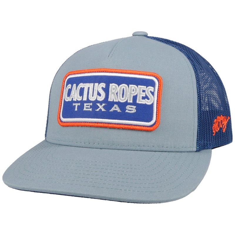 CR Cactus Rope Blue/Navy 5 Panel Trucker w/Blue/Orange/White Patch Youth