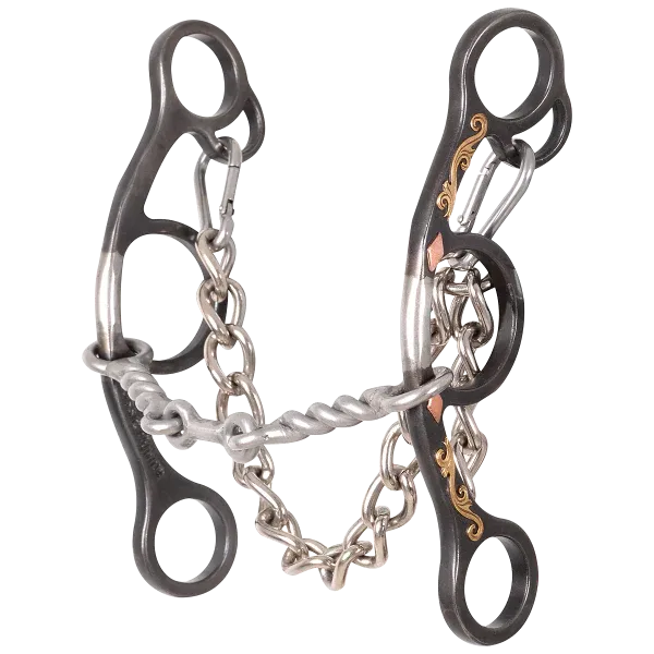 Classic Equine Twisted Wire Dogbone Short Shank Gag Barrel Bit - Diamond3
