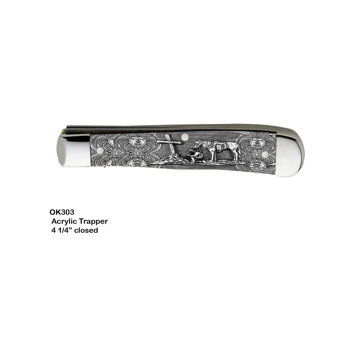 Circle SH Folding Trapper Knife - Praying Cowboy