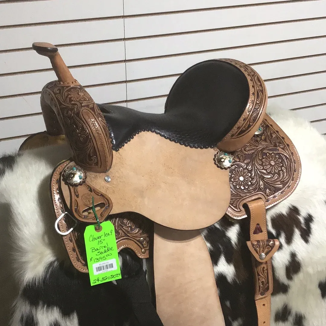 Cloverleaf 15" Barrel Saddle-4