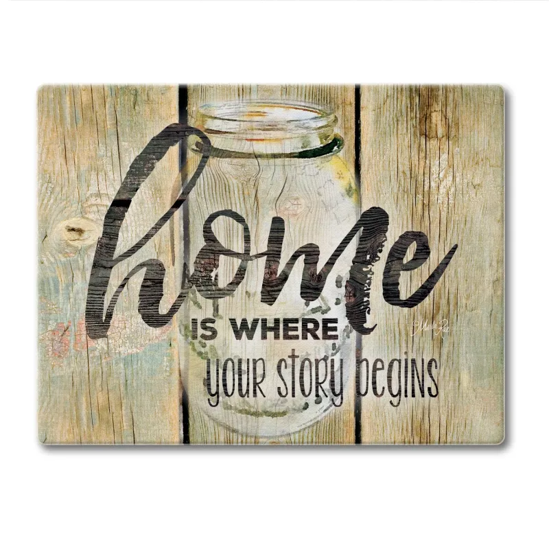 Cutting Board Glass Small - Family Time