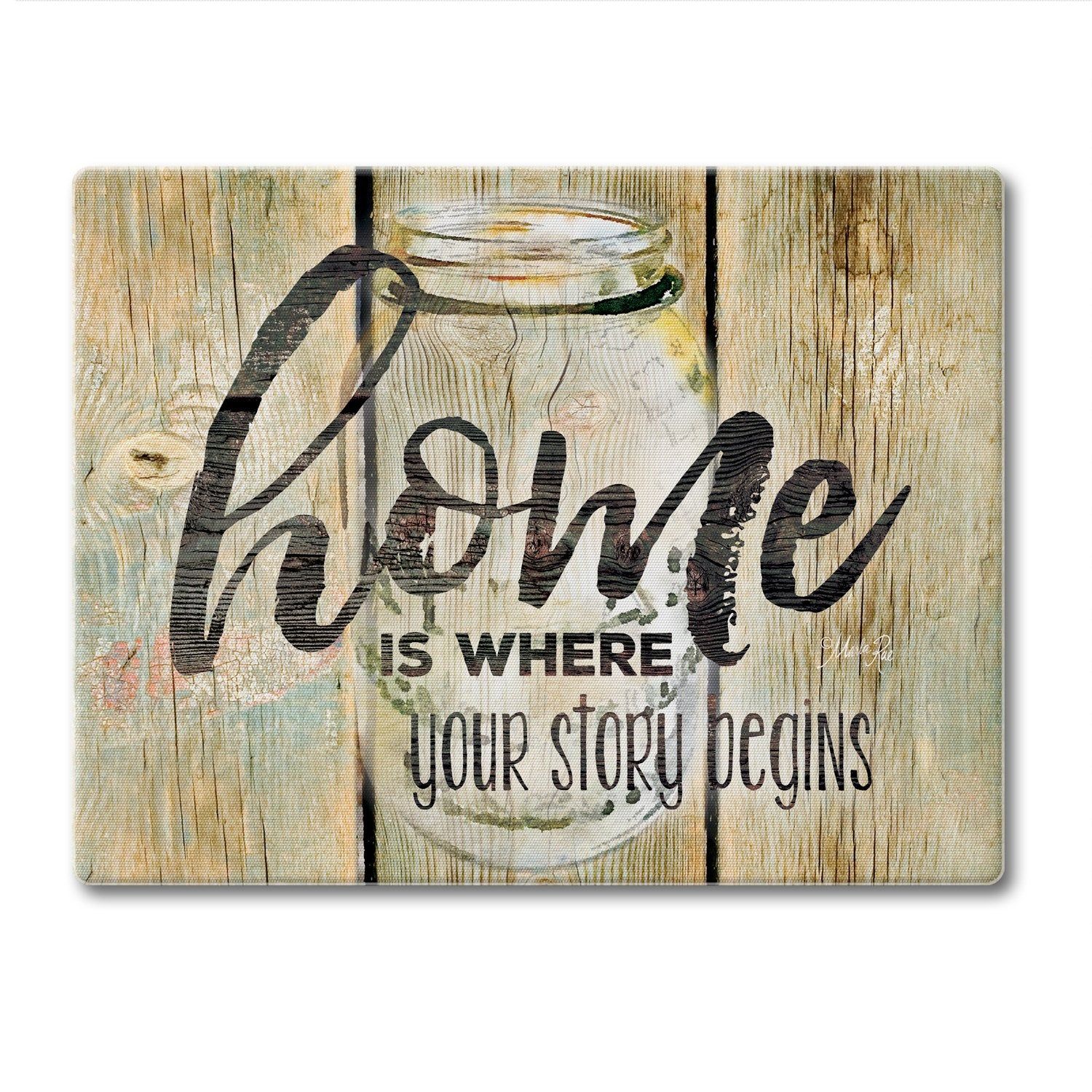 Cutting Board Glass Small - Family Time