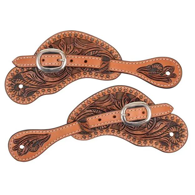 Circle Y Texas Flower Spur Straps