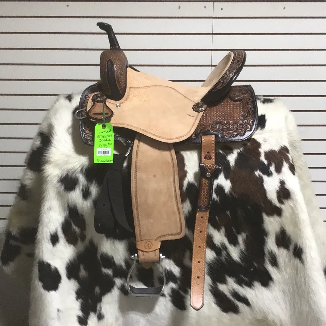 Cloverleaf 15" Barrel Saddle-7