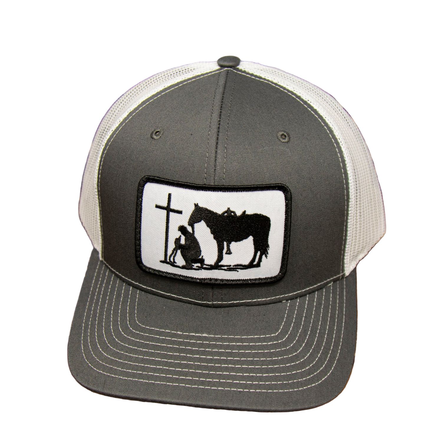 Dally Up Caps Embroidered Praying Cowboy Center Patch