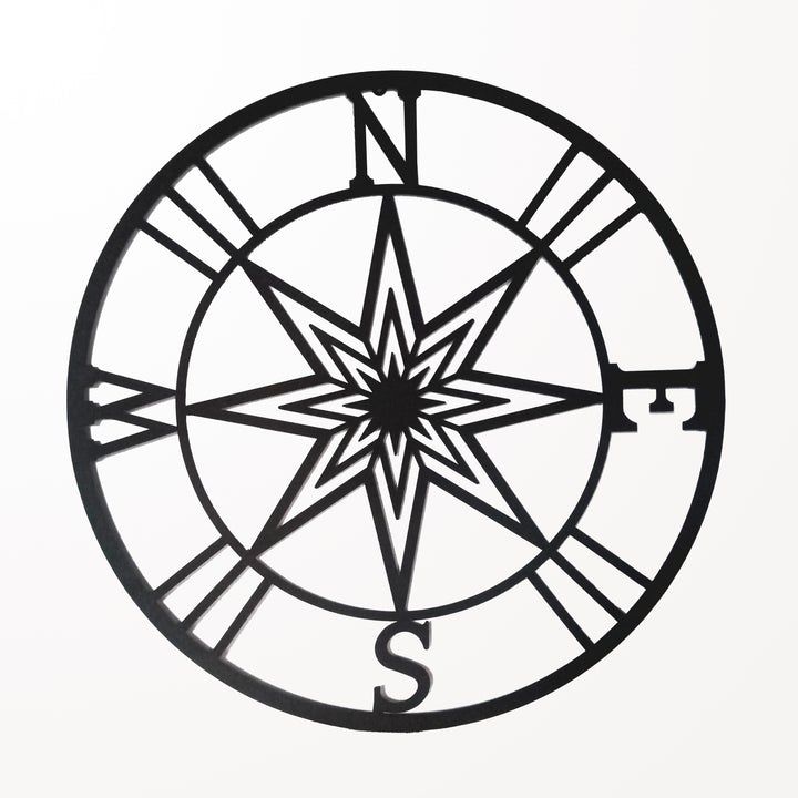 Dark Brown Metal Wall Compass