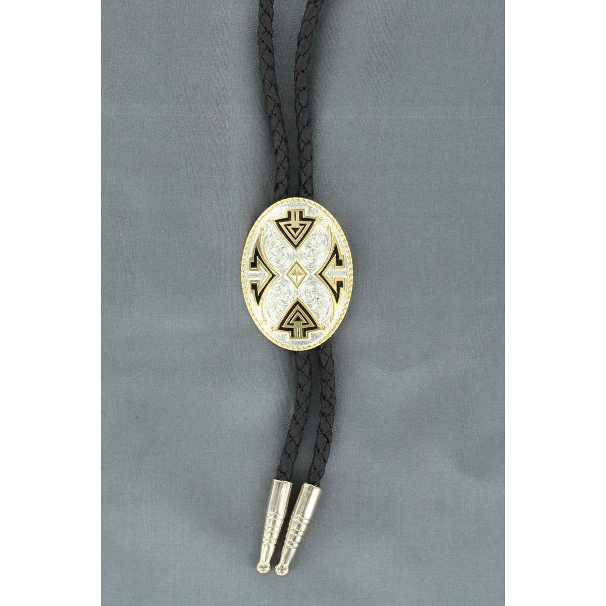 Double S Bolo Tie - Aztec Design