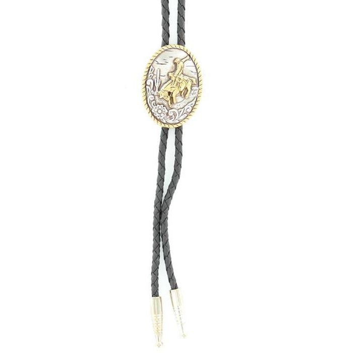 Double S Oval Buck Horse Bolo Tie