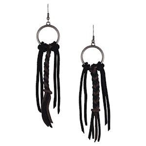 Earrings Genuine Suede Braid &amp; Fringe