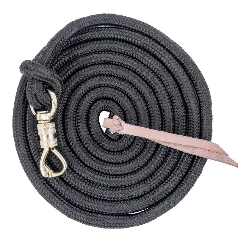 Equi-Sky 5/8" Horsemanship Lead With Swivel Snap - 12' Length x 5/8" Diameter - Black
