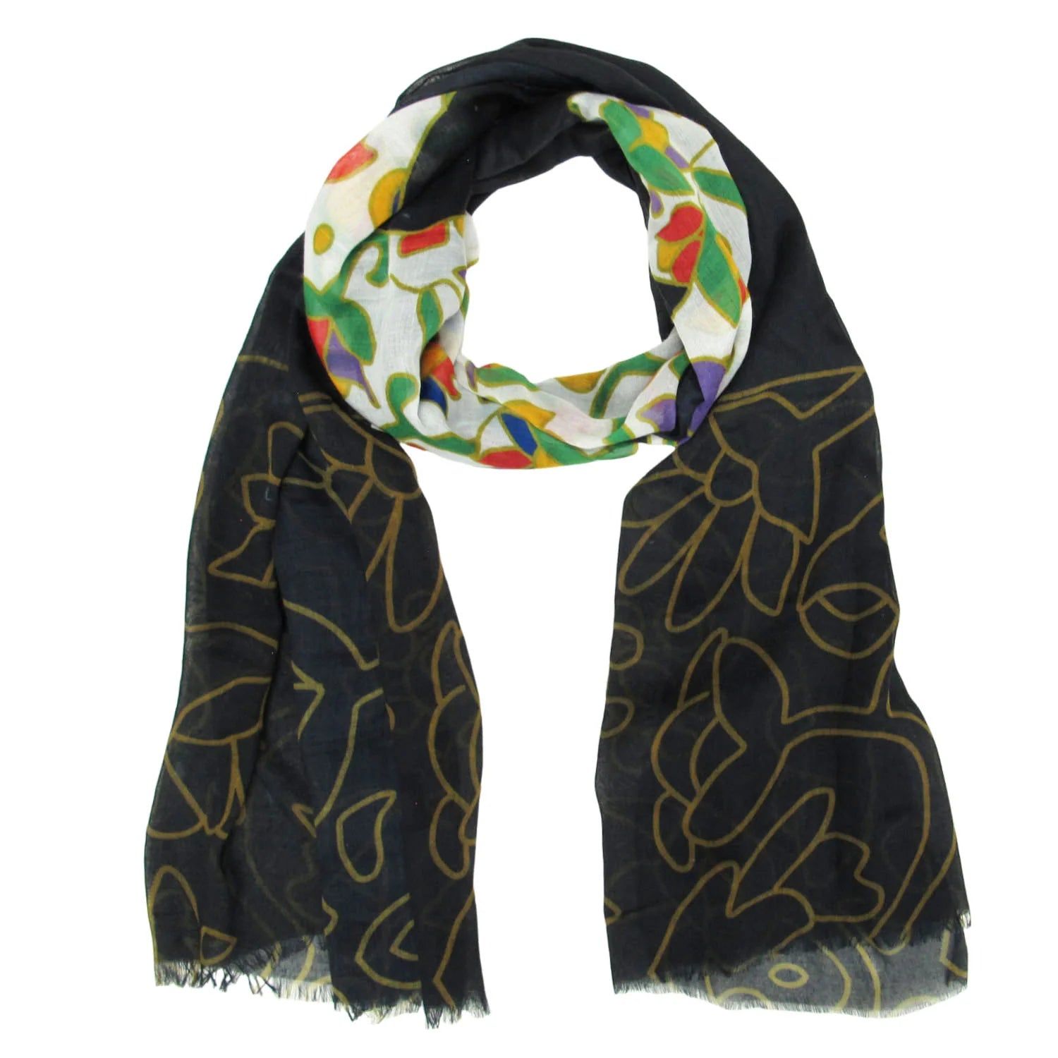 Dawn Oman Spring Bear Eco Scarf-Black