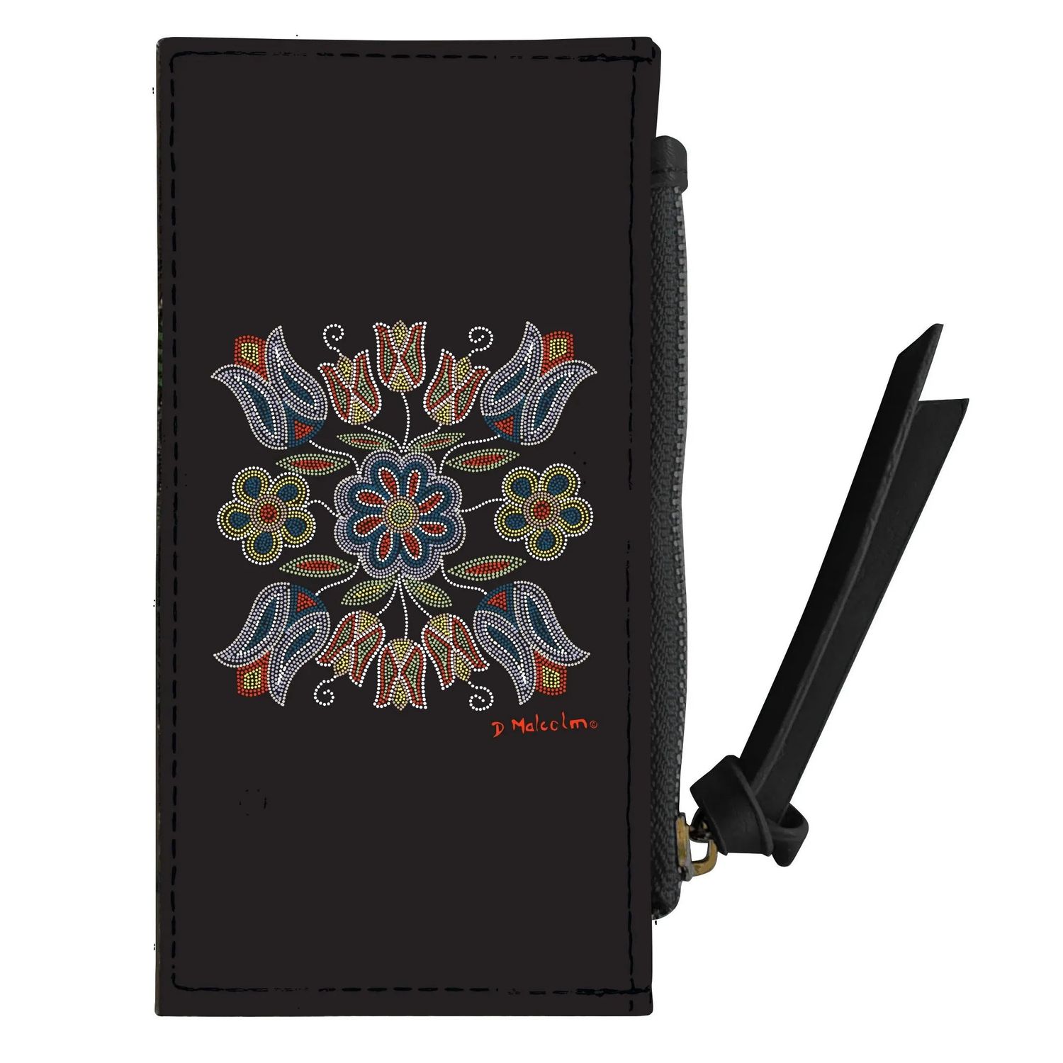Deb Malcolm Silver Threads Card Holder- Black