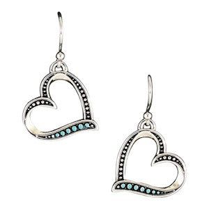 Earring Heart W/Stones