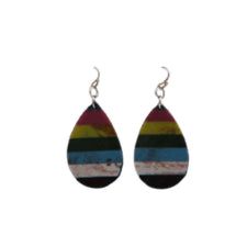 Earrings Stripe Multi Teardrop
