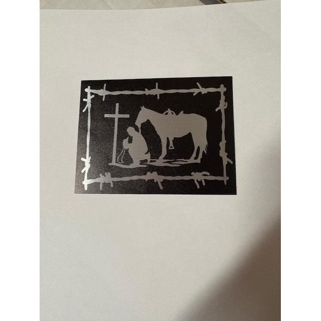 Dally Up Caps Praying Cowboy Sticker