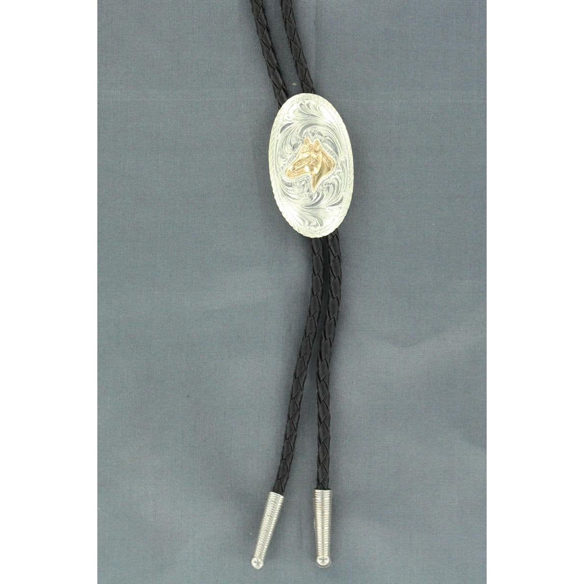 Double S Bolo Tie - Horse Head