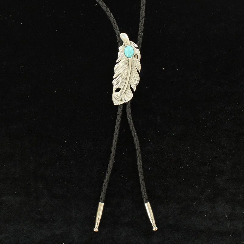 Double S Bolo Tie - Feather701340127951