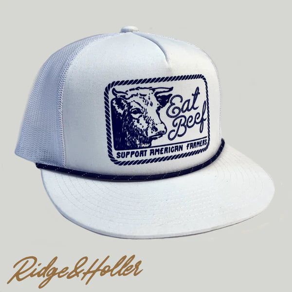 Eat Beef Trucker Hat White