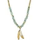 Feather Necklace - Green &amp; Gold