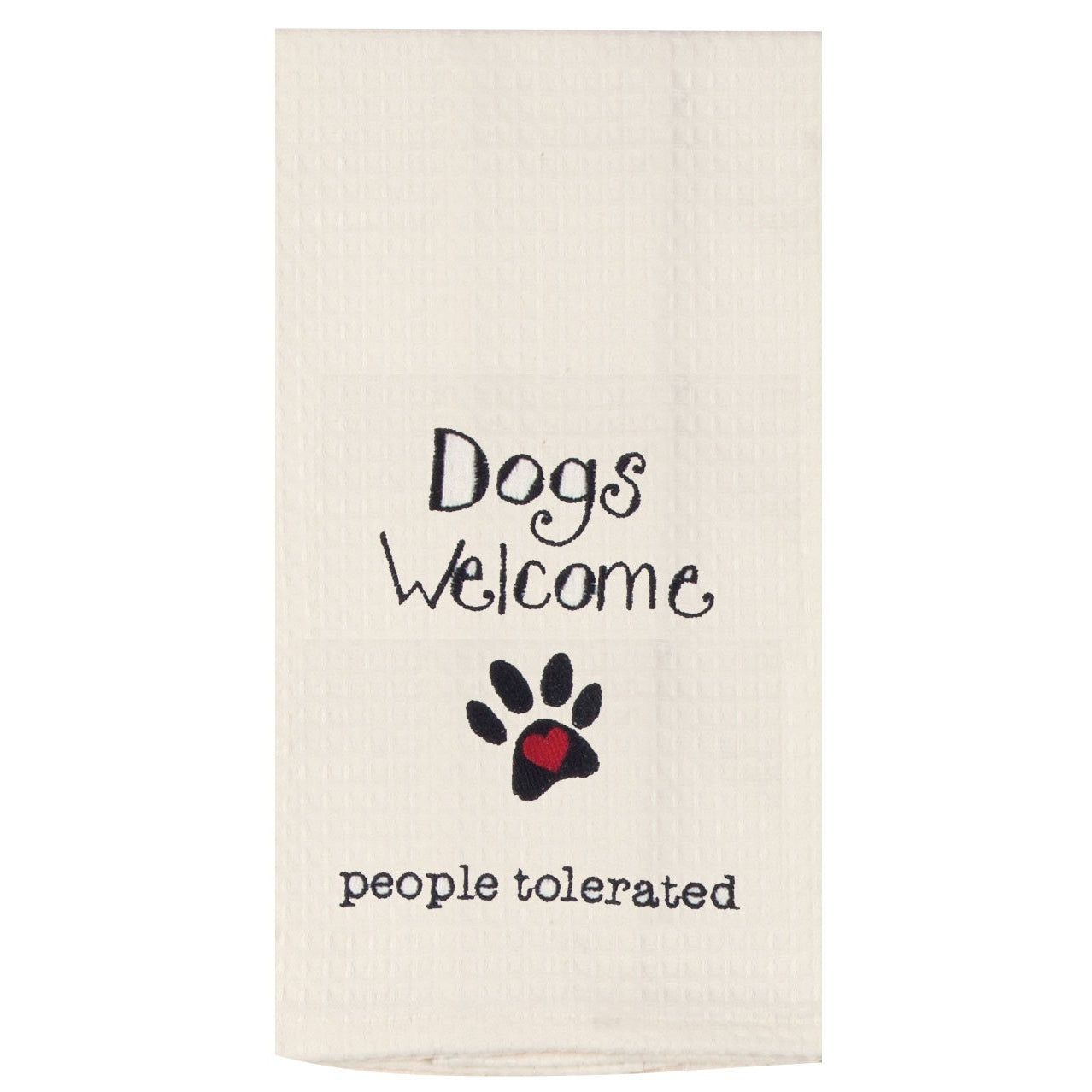 Dogs Welcome Waffle Towel
