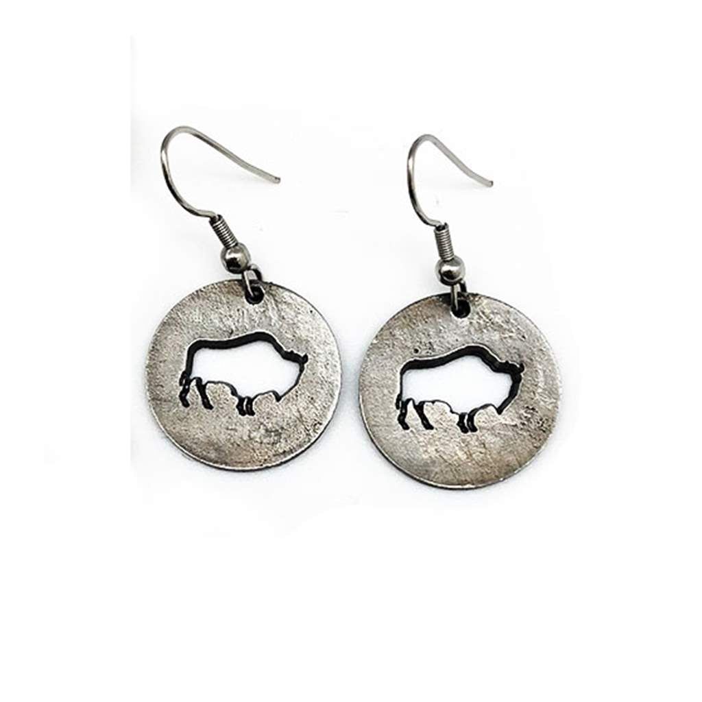Earrings Bison Outline