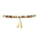 Feather Stone Bracelet - Brown