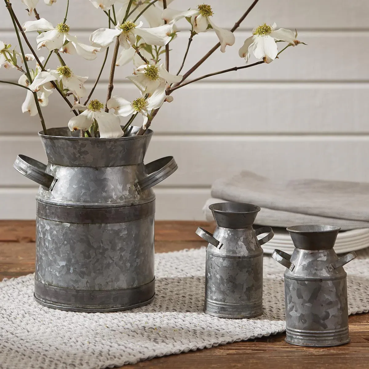 Galvanized Milk Can Salt &amp; Pepper Set