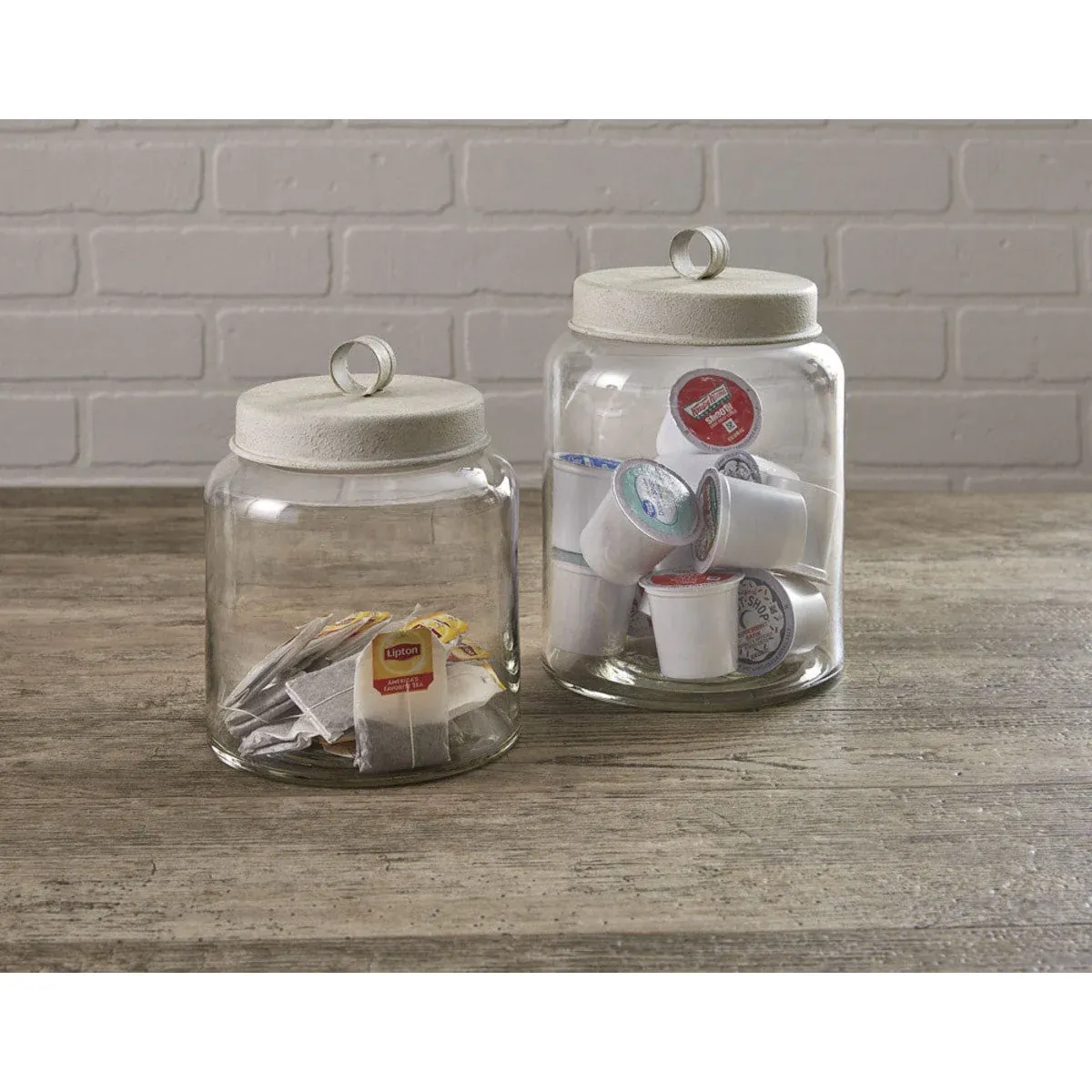 Glass Jar with Metal Lids Set