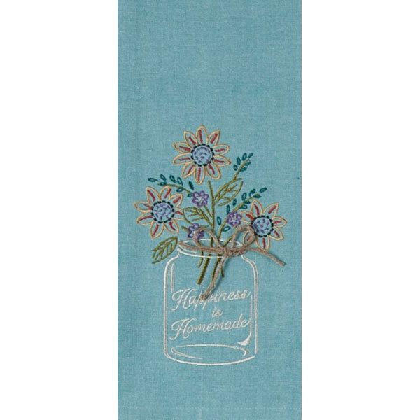 Happiness EMB Tea Towel