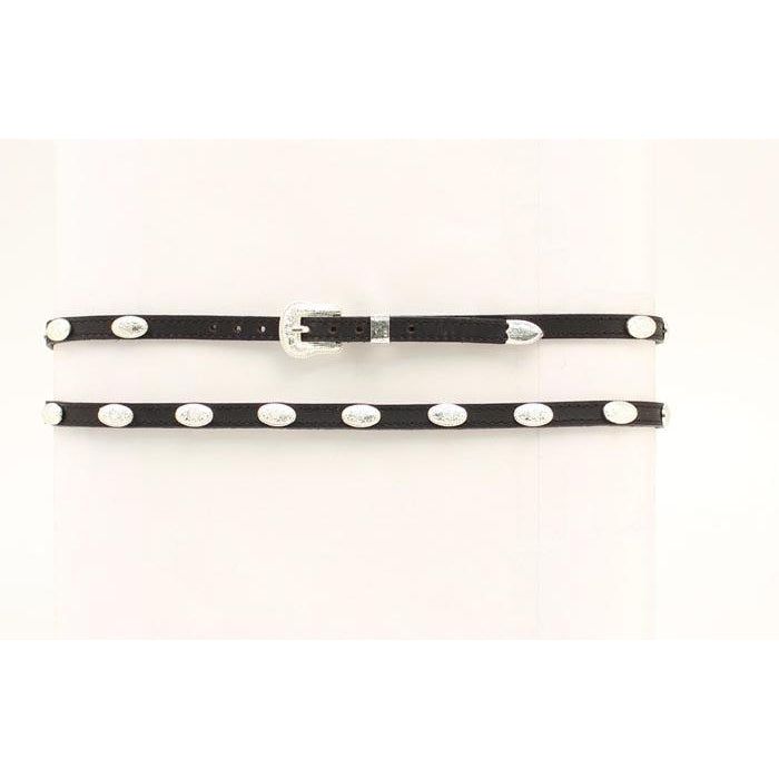 Hat Band Silver Oval Concho , Black