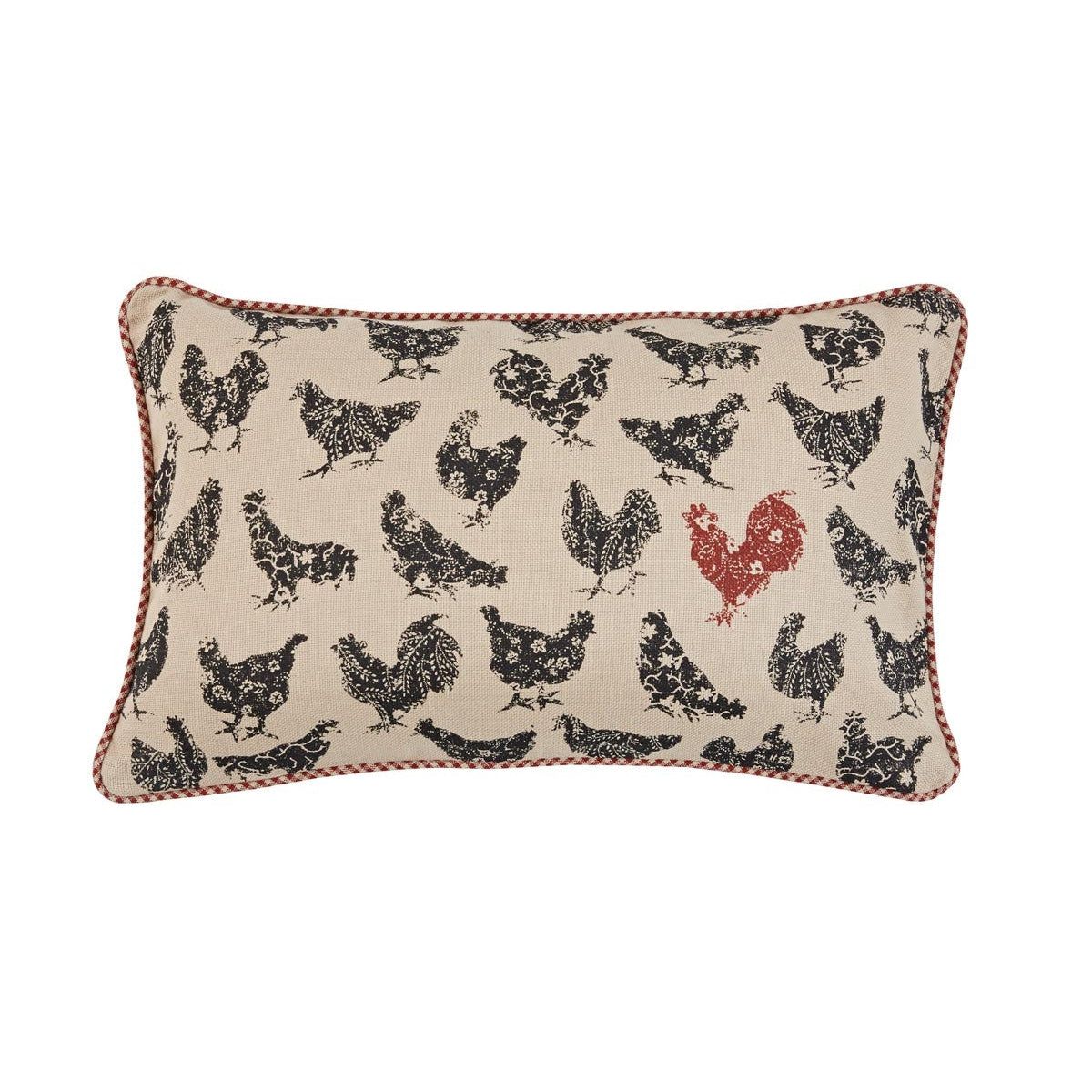 Hen Pecked Print 12" x 20" Pillow Feather Down Insert