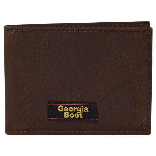 Georgia Boot Mens Bifold Wallet Pebbled Brown