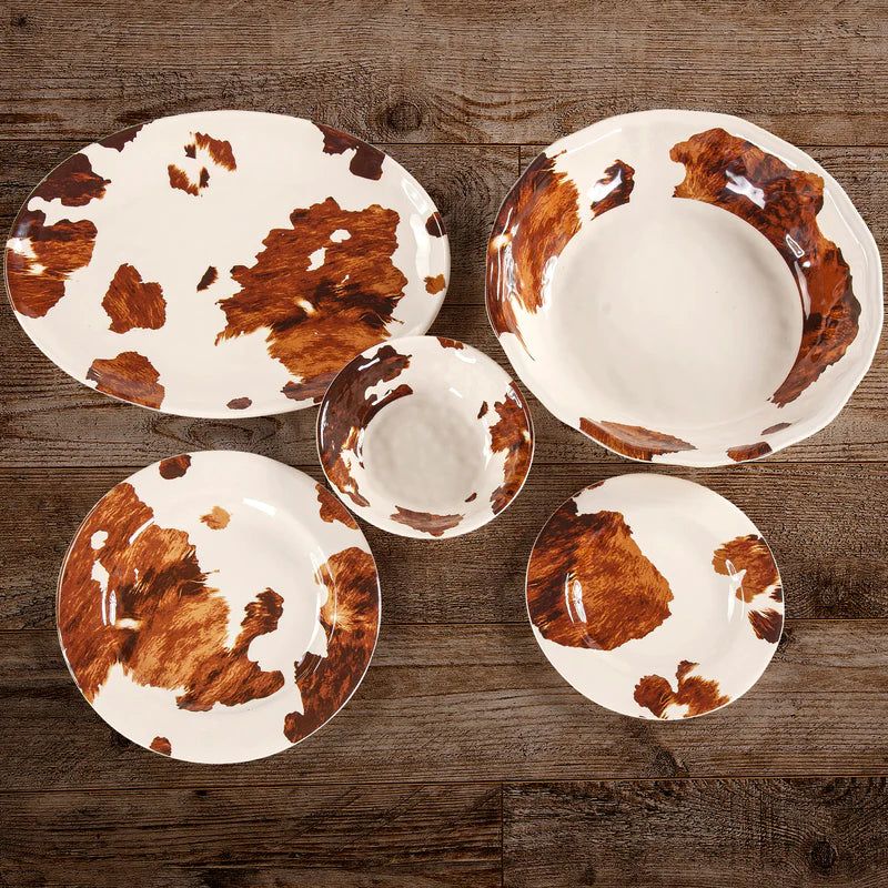 Hiend Elsa Cowhide Melamine Dinnerware Set - 14pc