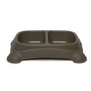 Gardner Double Feeder Bowl Taupe Med