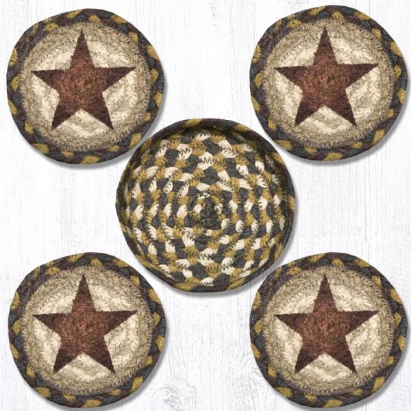 Gold Star Coasters in a Basket